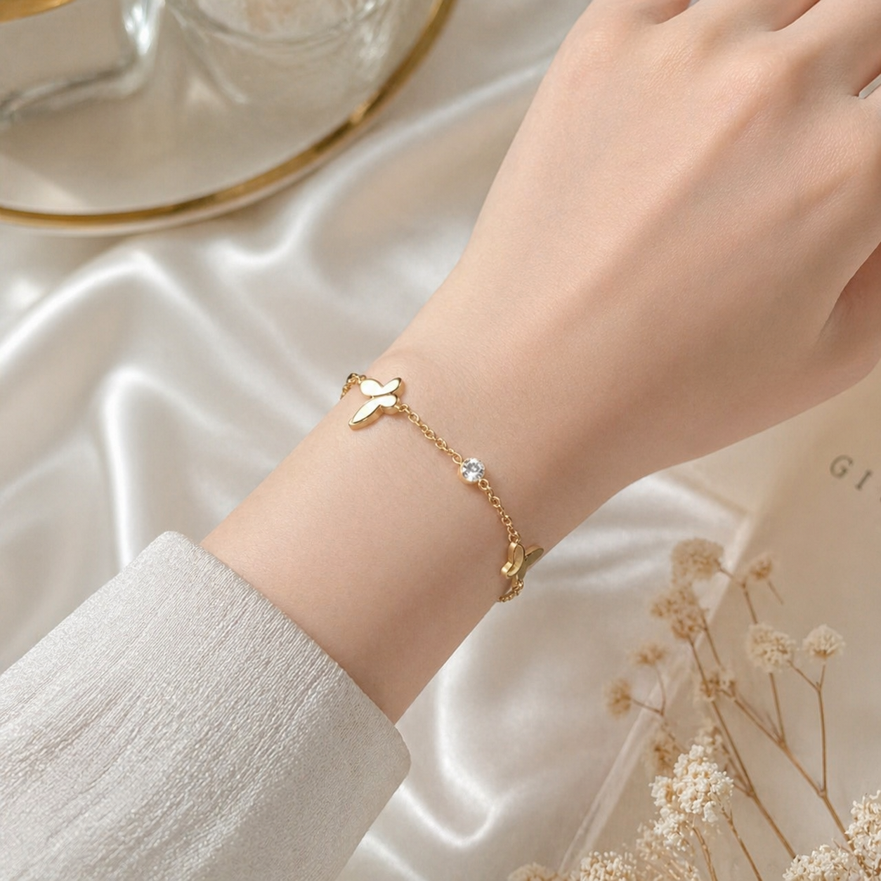 Delicate Butterfly Chain Bracelet