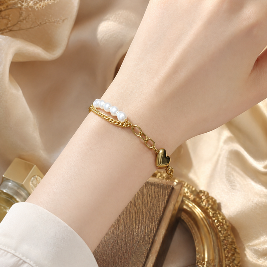 Classic Pearl Gold Bracelet