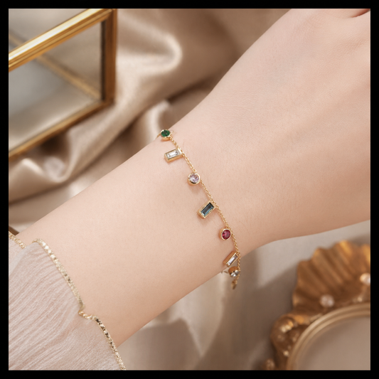 Multi-Gemstone Charm Bracelet