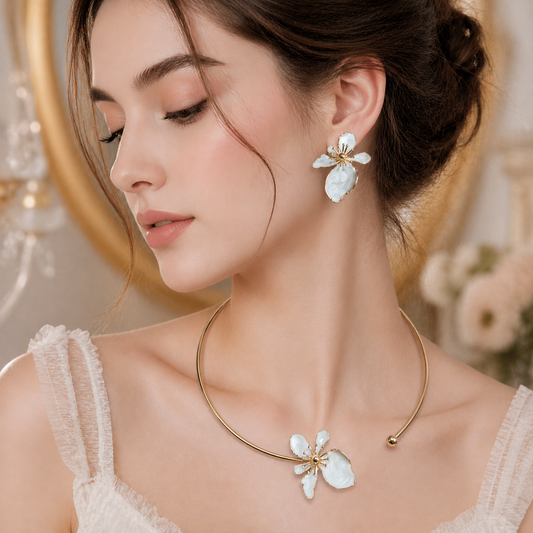 Floral Cartier Set (Necklace + Earring)