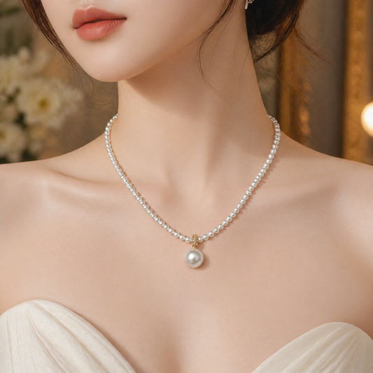 Minimal Pearl Drop Necklace