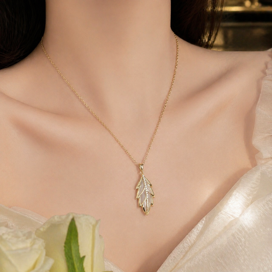 Gold Leaf Pendant Necklace