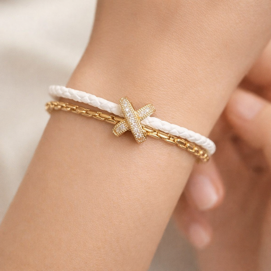 X Charm Layered Bracelet
