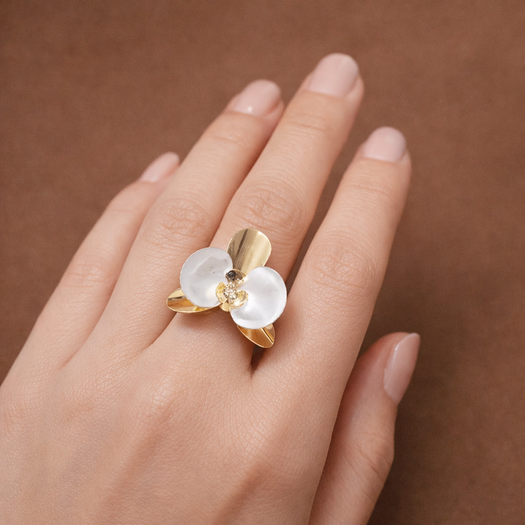 Soft Petal Statement Ring