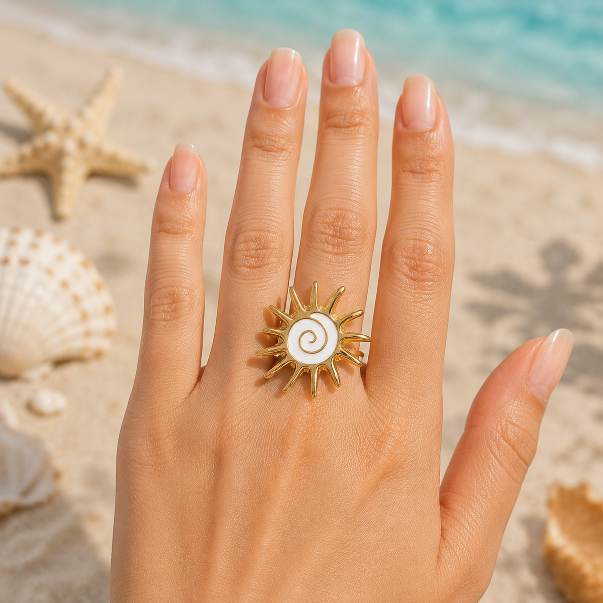Sun Spiral Statement Ring