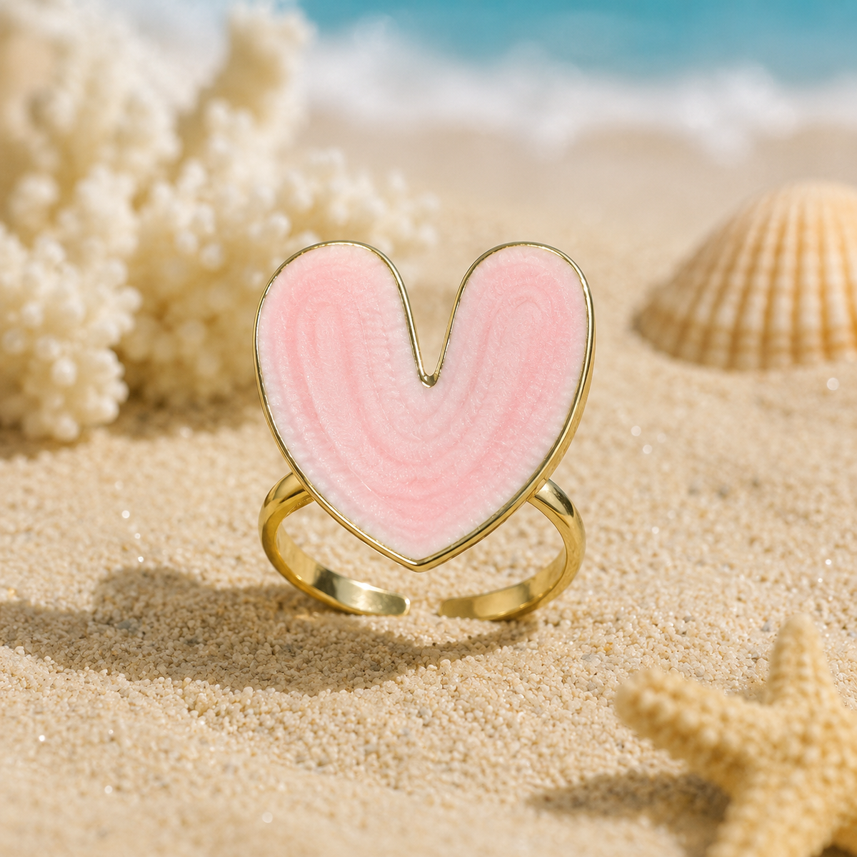 Pink Heart Statement Ring