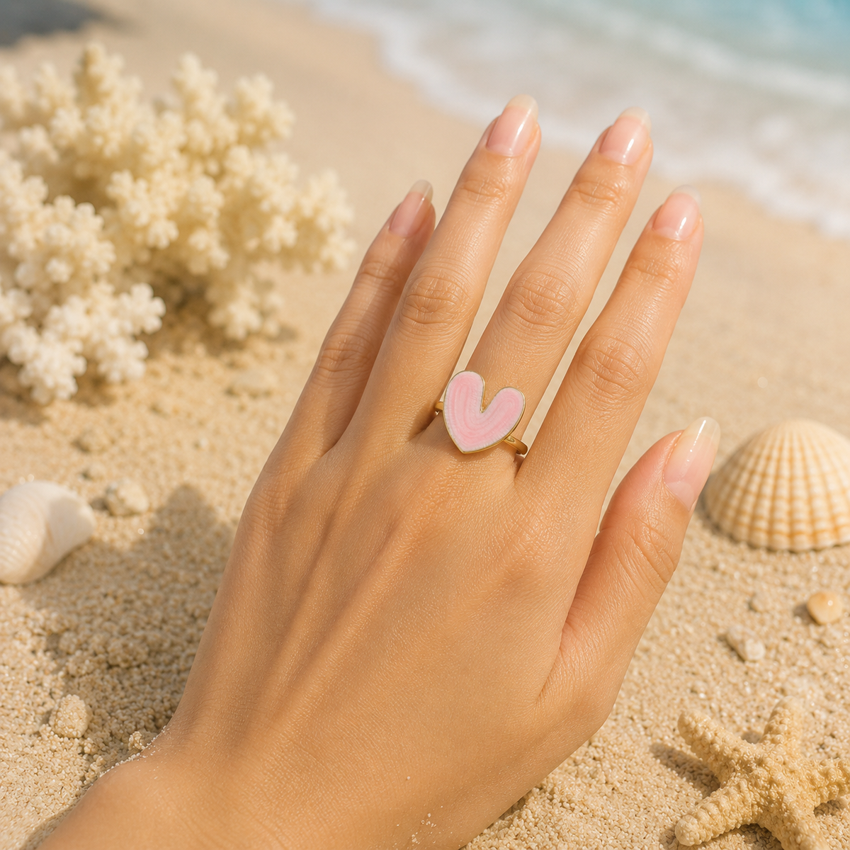 Pink Heart Statement Ring