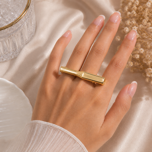 Gold Bar Double Ring