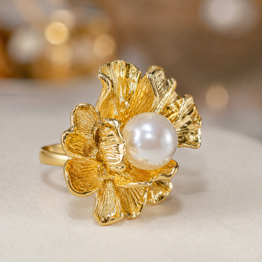 Golden Pearl Ring