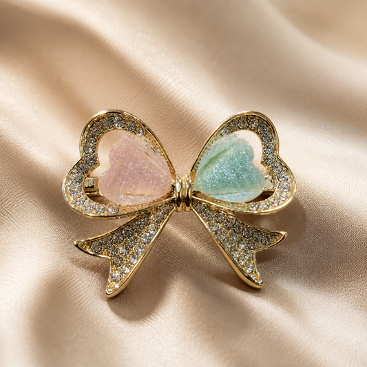 Heart Ribbon Brooch