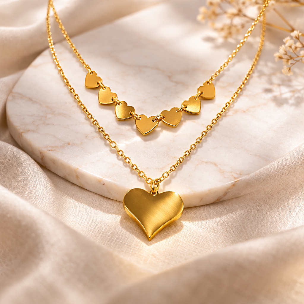 Double Layer Heart Necklace