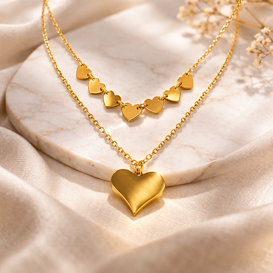 Double Layer Heart Necklace