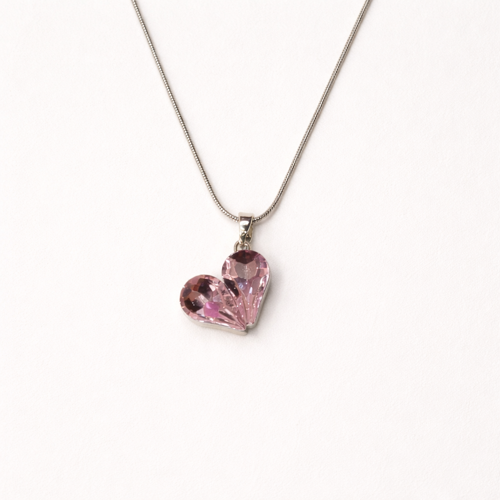 Sparkling Heart Drop Necklace