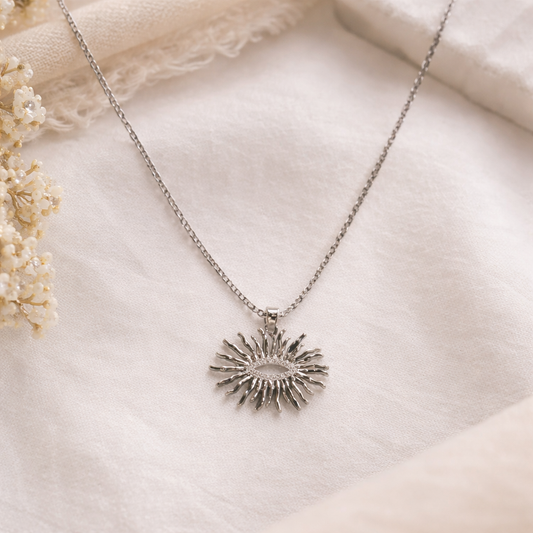 Silver Eye Sunburst Necklace