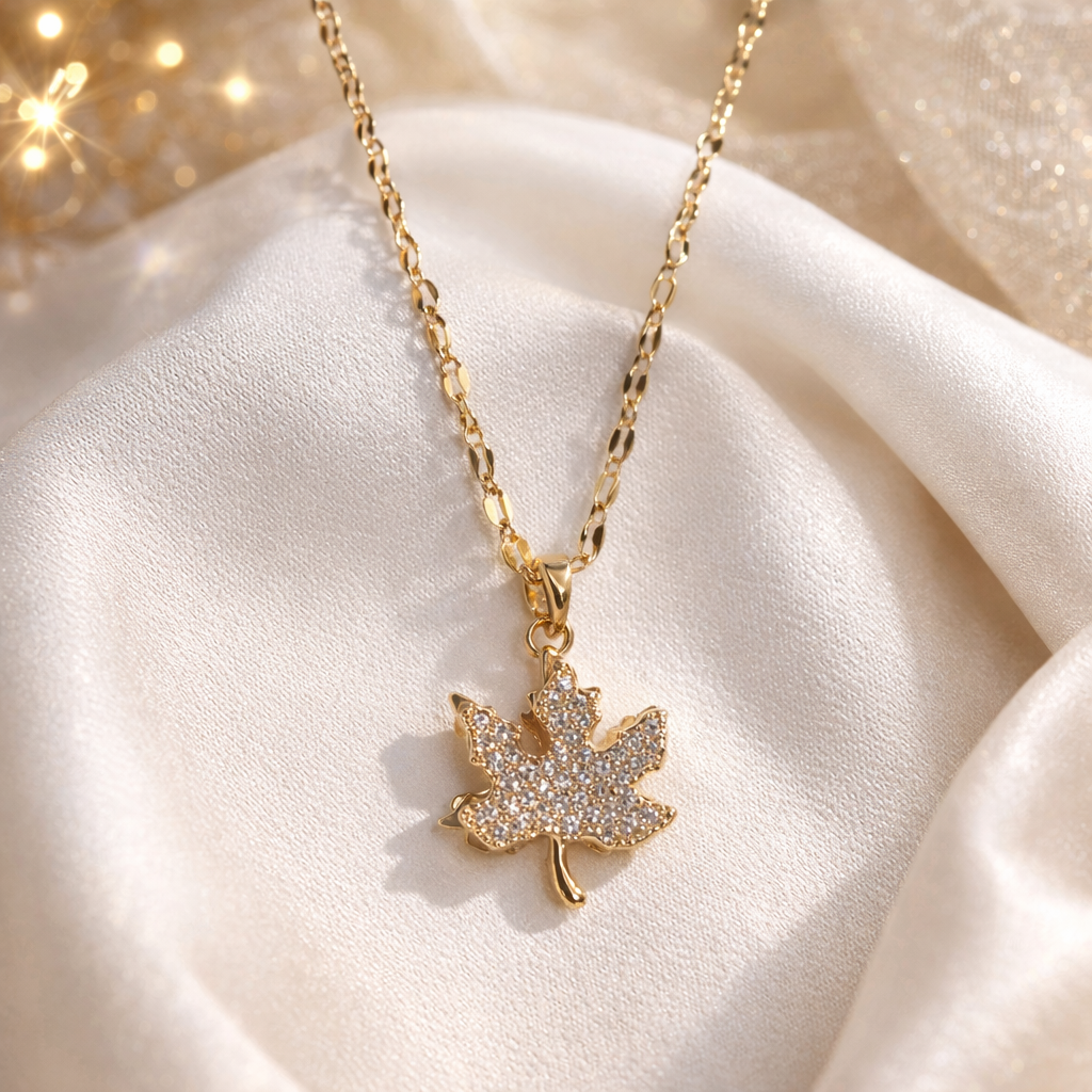 Maple Leaf Crystal Necklace