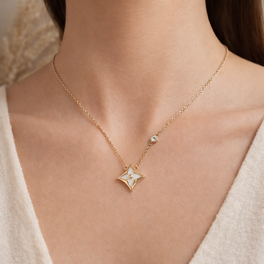 Floral Star Charm Necklace