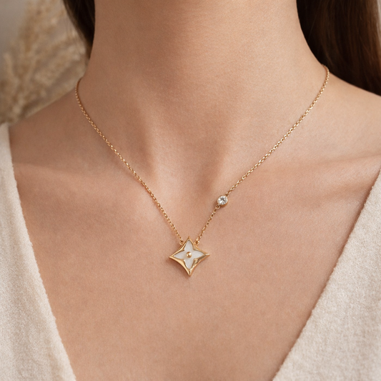 Floral Star Charm Necklace