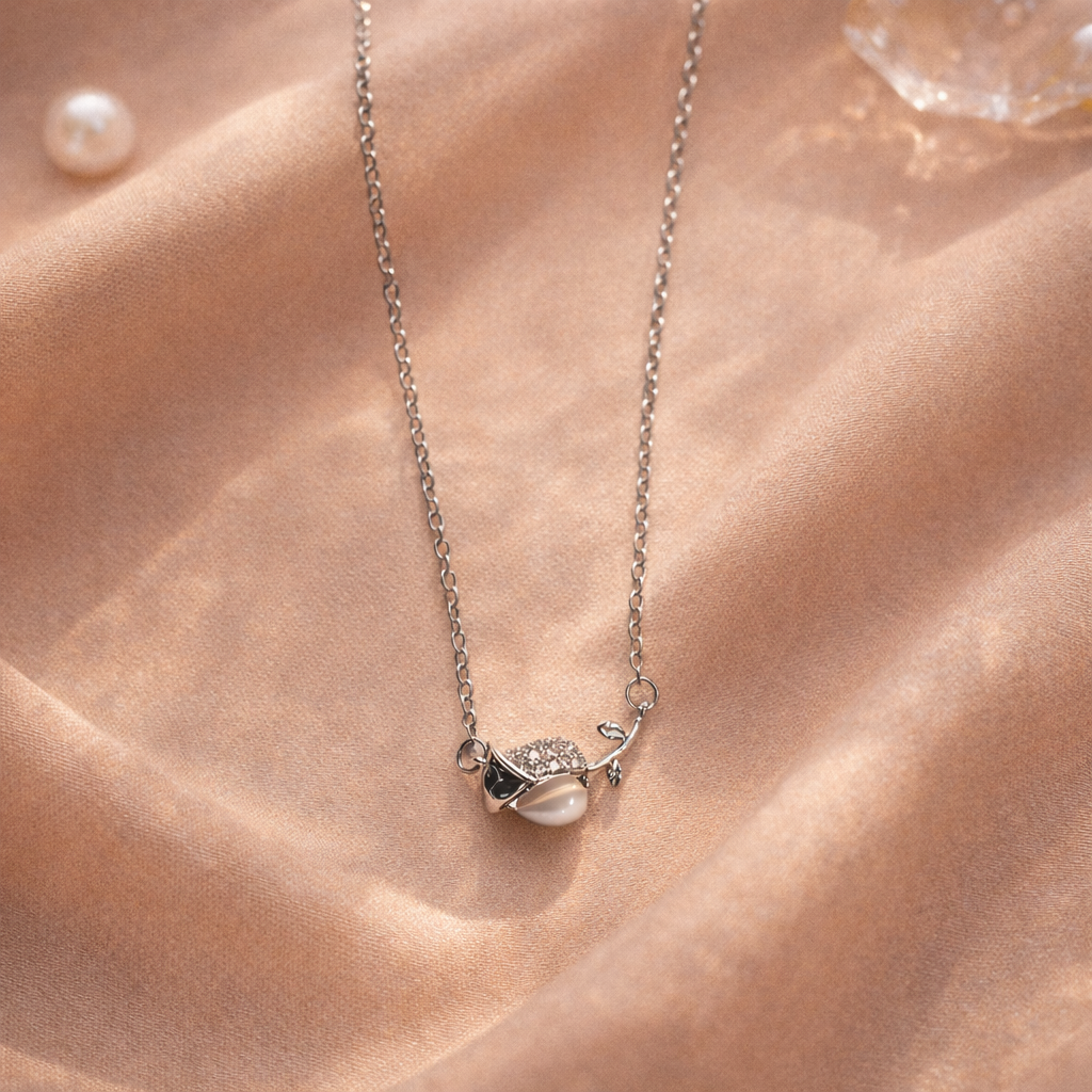Tulip Pearl Charm Necklace