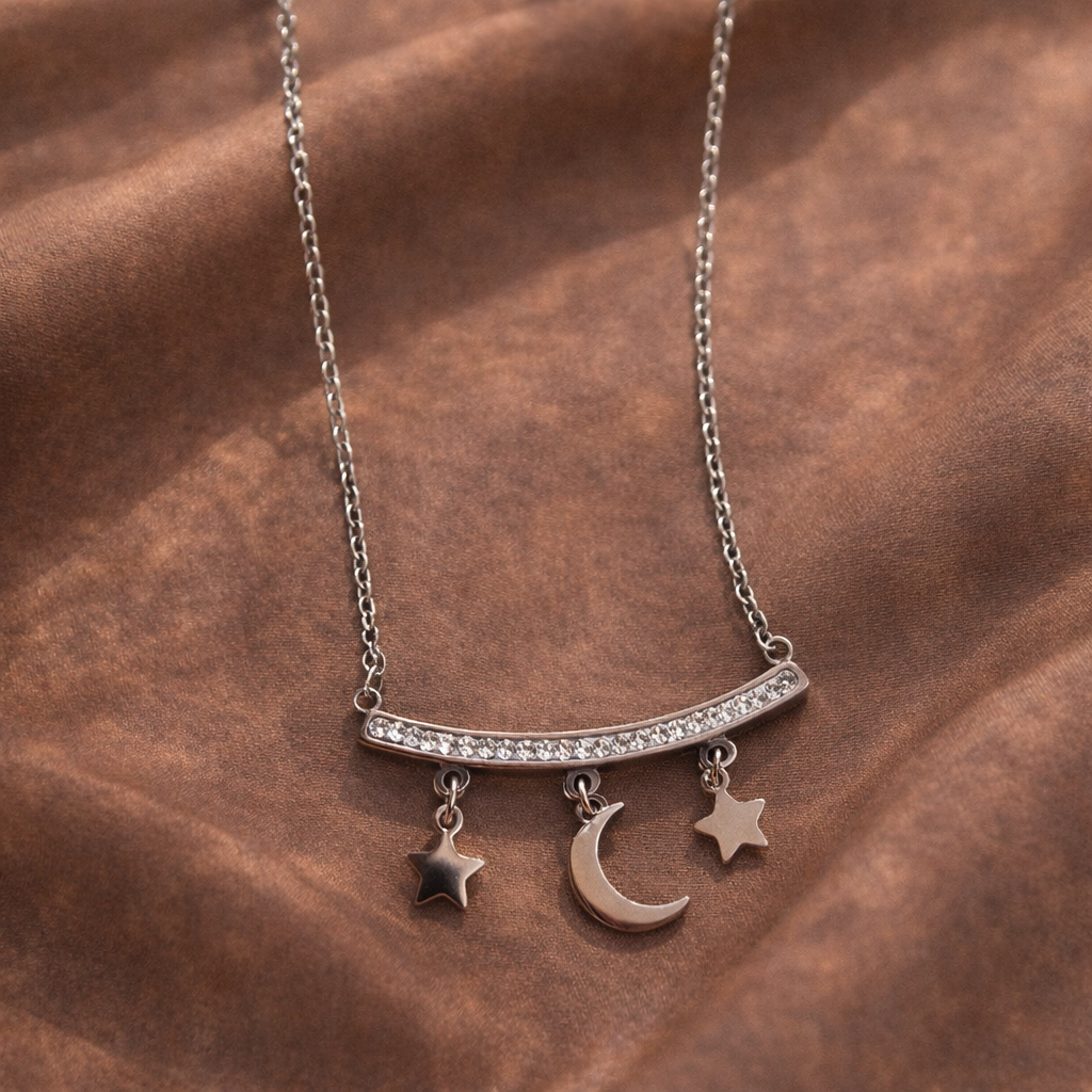 Moon & Star Drop Necklace