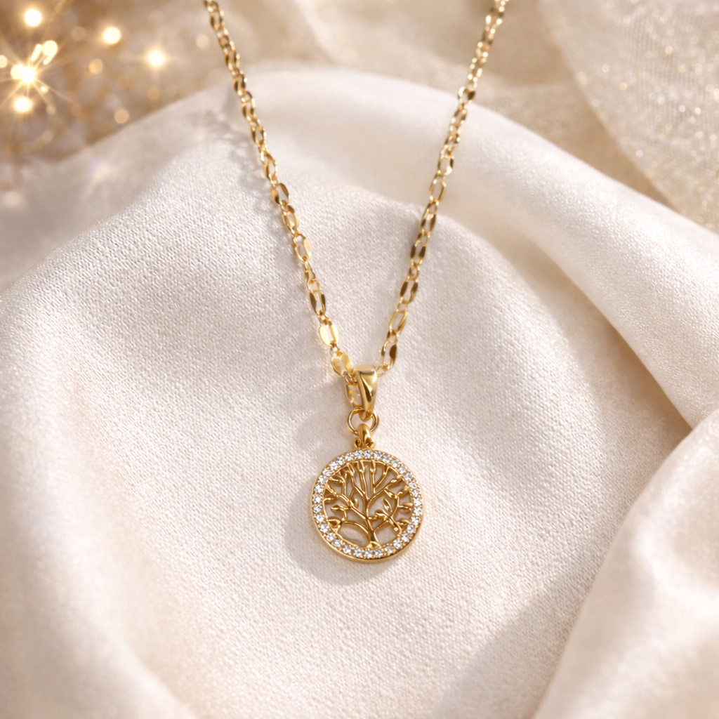 Gold Tree Pendant Necklace
