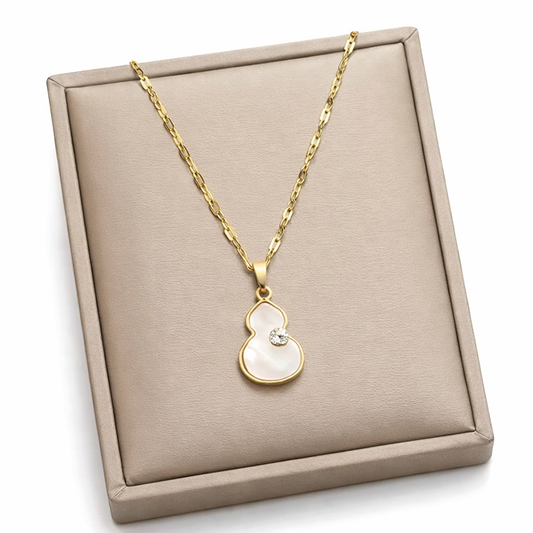 White Pearl Charm Necklace