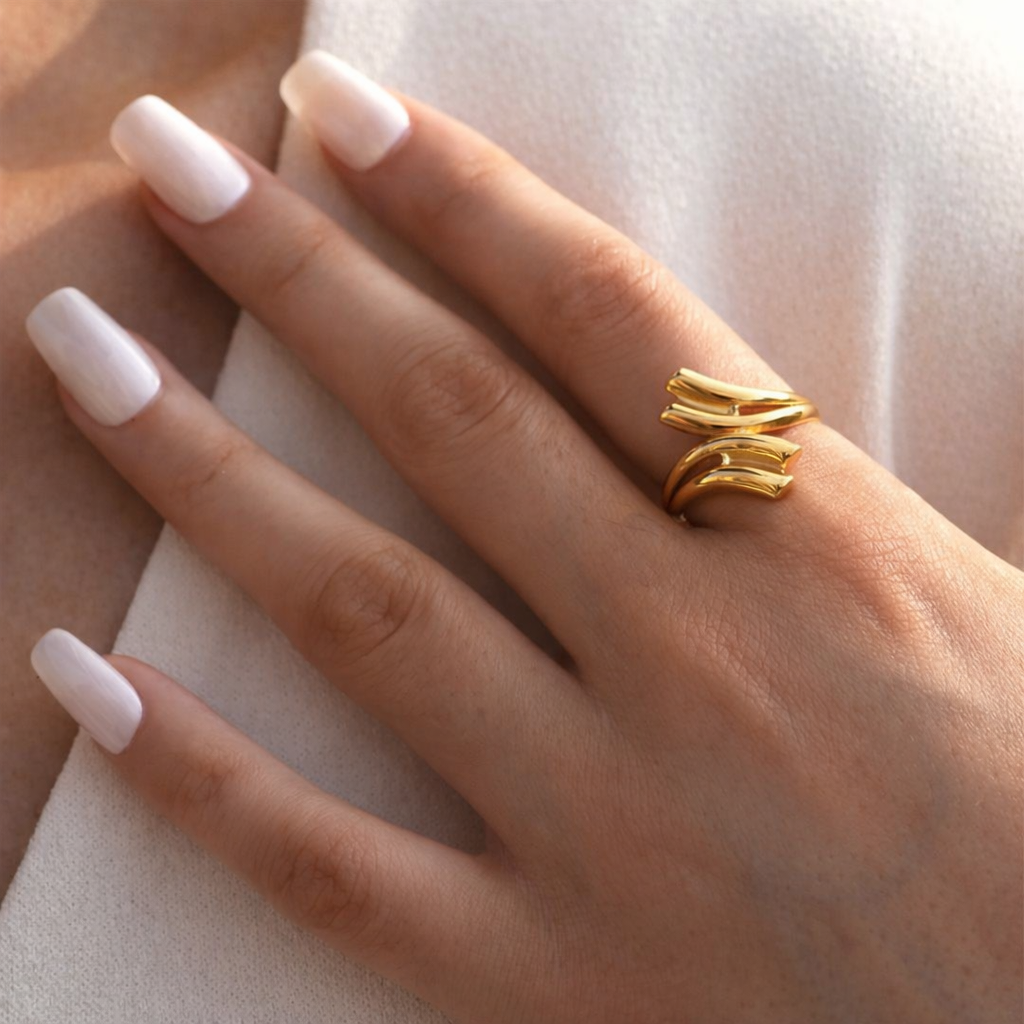 Layered Wave Statement Ring