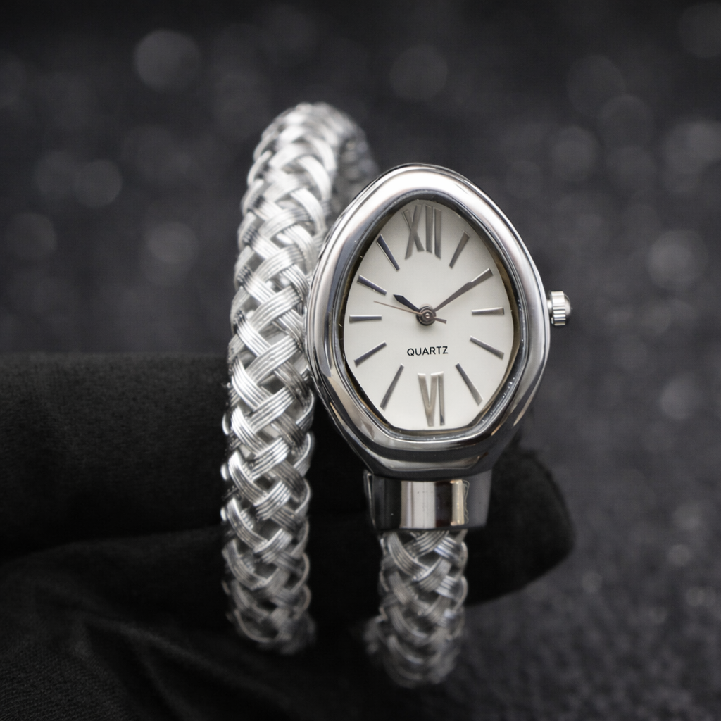Silver Braided Quartz Watch