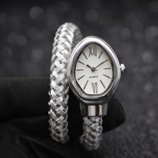 Silver Braided Quartz Watch