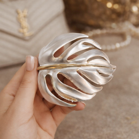 Cutout Leaf Cuff Bracelet