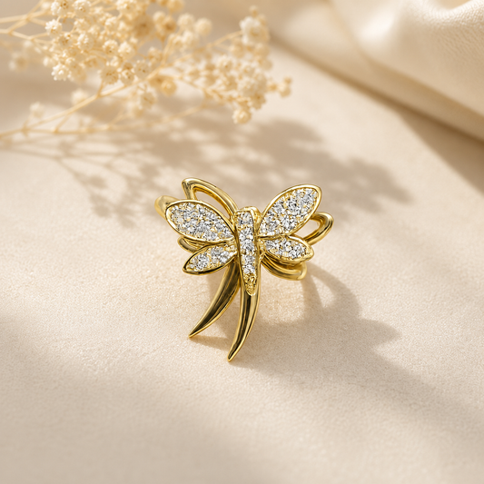 Butterfly Crystal Rotating Ring