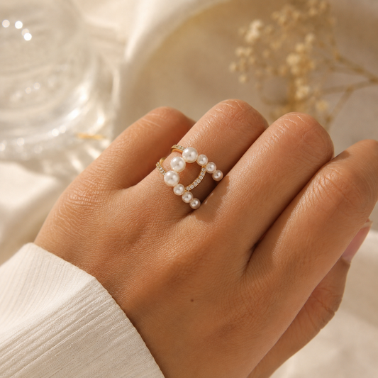Pearl Beaded Wrap Ring