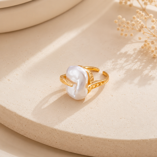 Baroque Pearl Open Ring