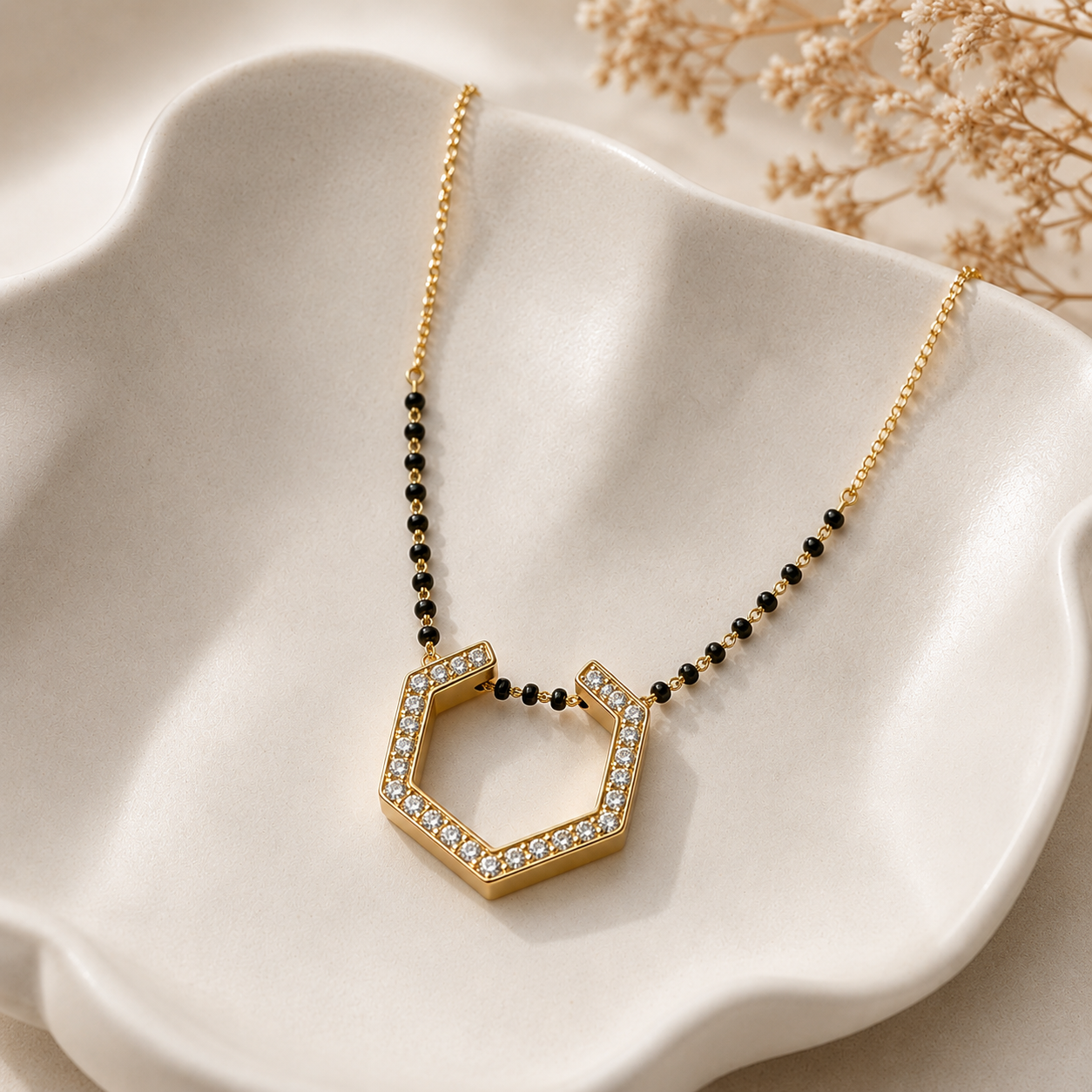Geometric Gold Mangal Sutra