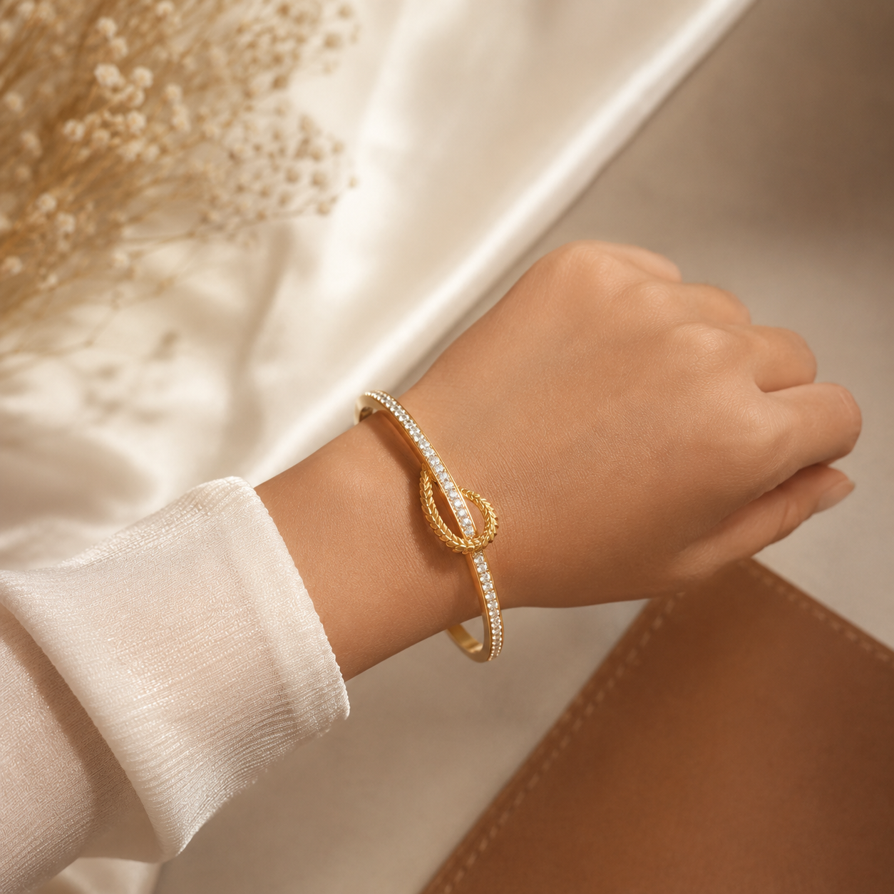 Crystal Knot Kada Bracelet