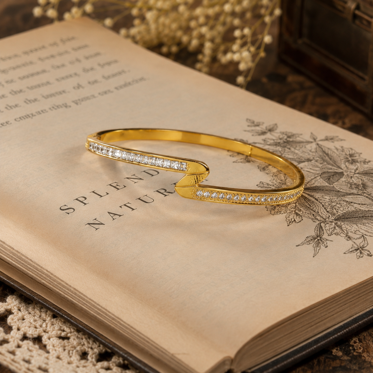 Sparkling V Statement Bracelet