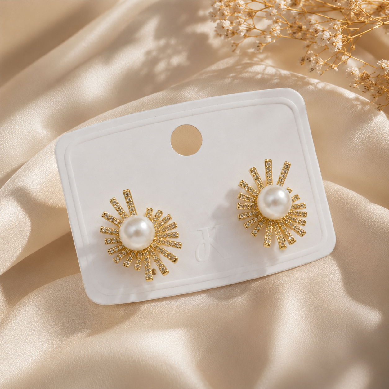 Pearl Sunray Earrings