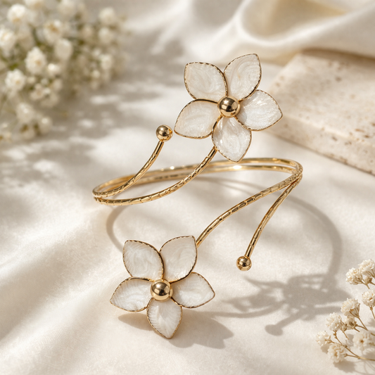 White Flower Arm Cuff
