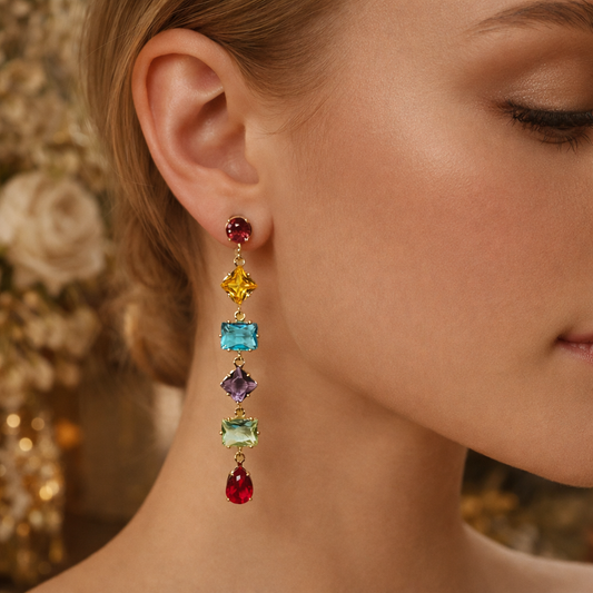 Multicolor Crystal Drop Earrings
