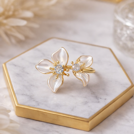 Twin Flower Ring