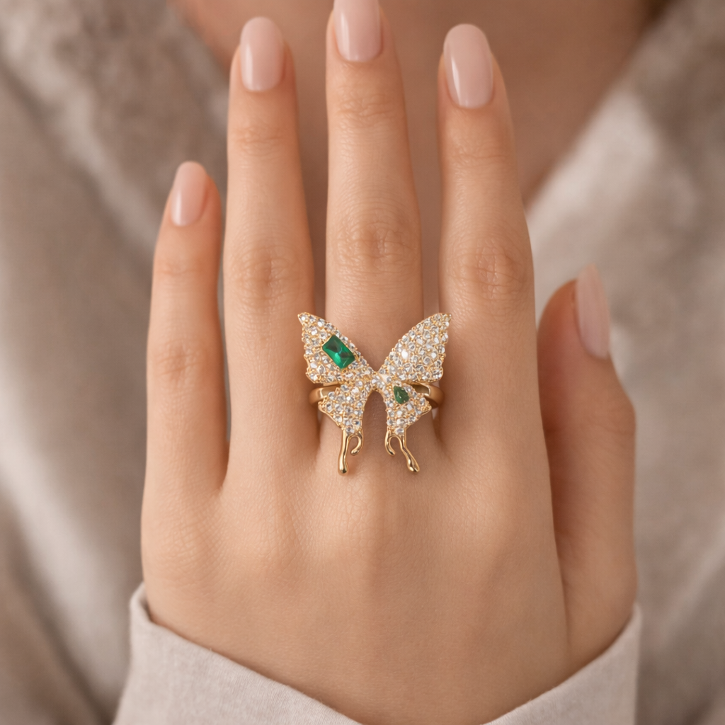 Crystal Butterfly Ring