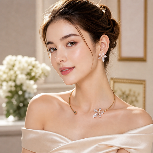 Soft Bloom Necklace & Earrings