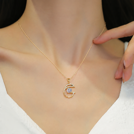 Dolphin Crystal Pendant Necklace