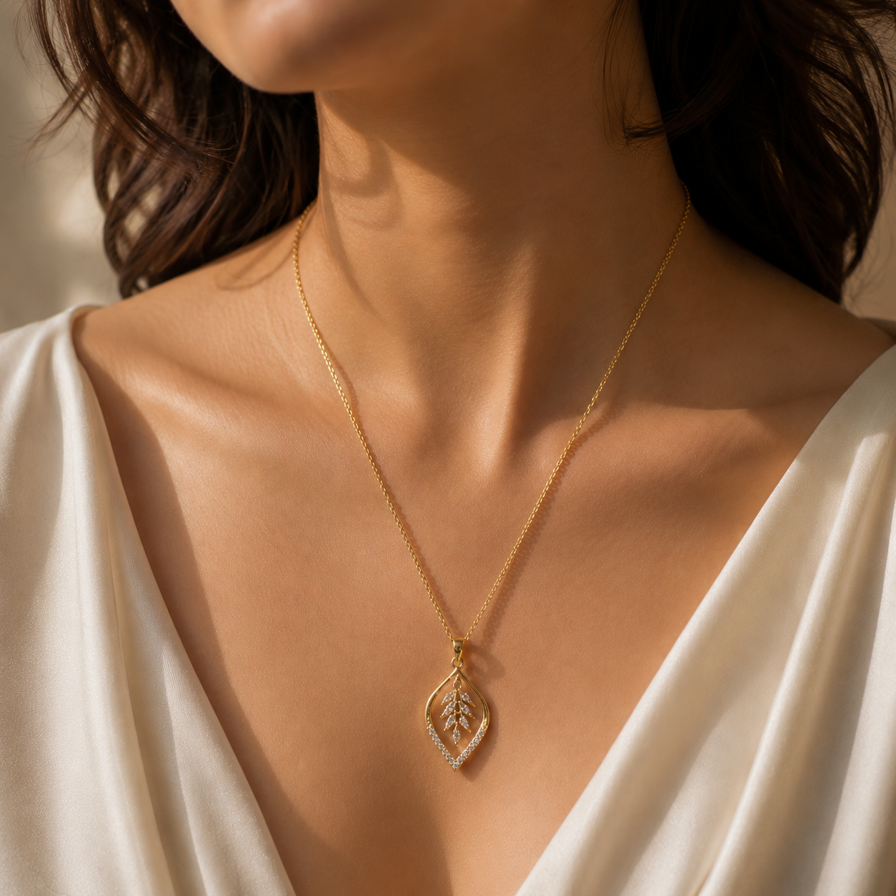 Leaf Shape Gold Pendant