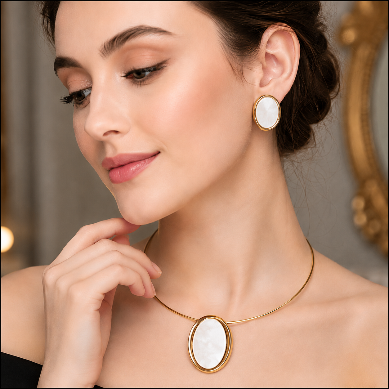 Moonstone Grace Necklace & Earring Set