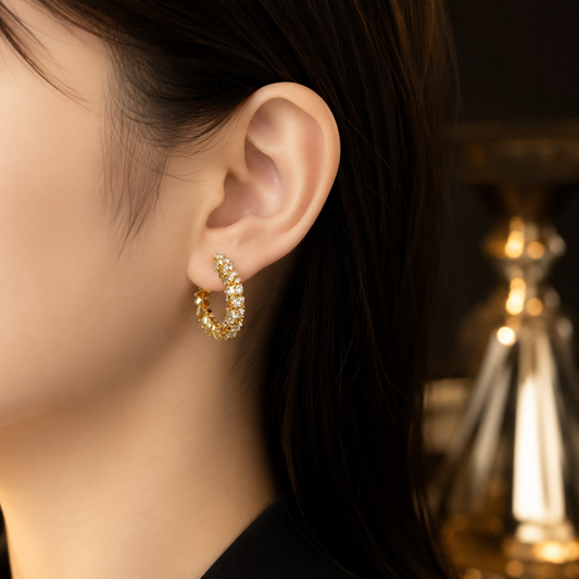 Luxe Crystal Hoop Earring