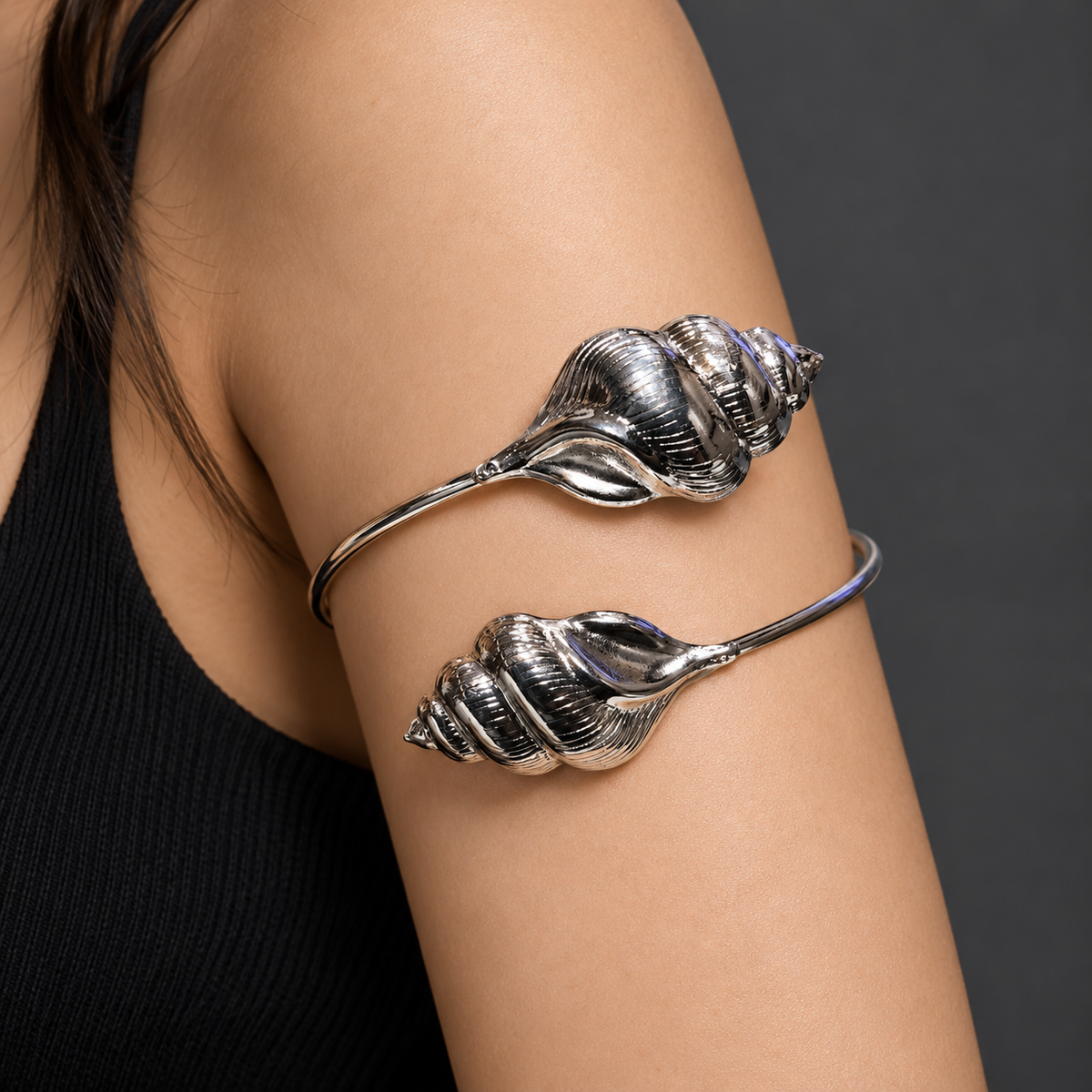 Silver Shell Arm Cuff