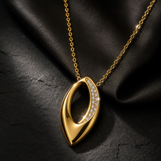 Gold  Oval Loop Pendant