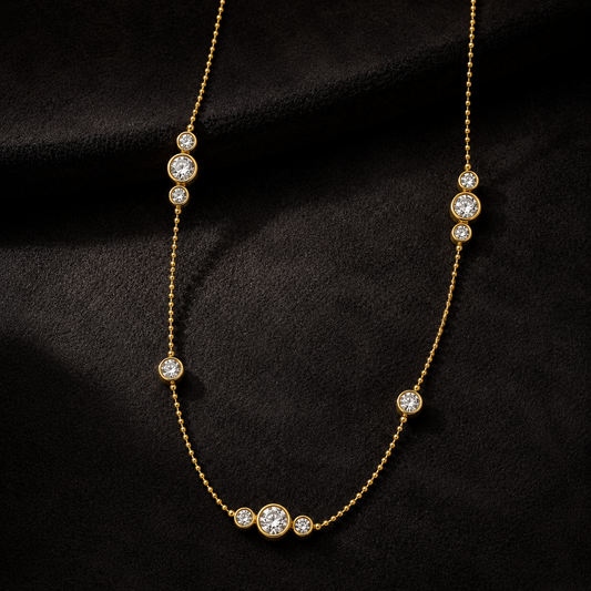 Round Crystal Chain Necklace