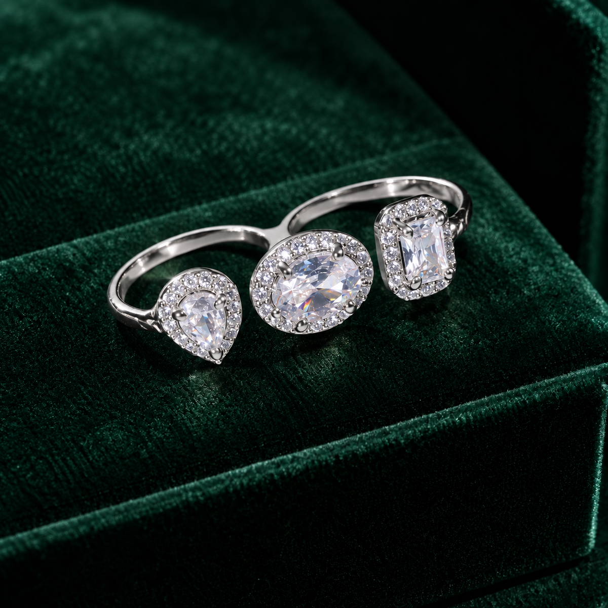 Mixed Cut Double Ring