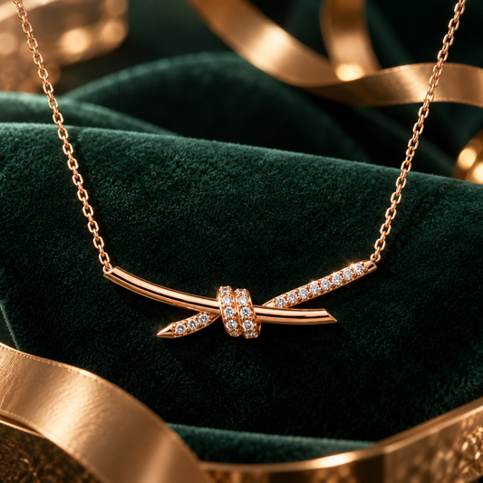 Crystal Knot Bar Necklace